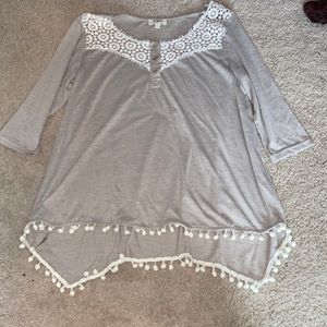 Tan 3/4 length top